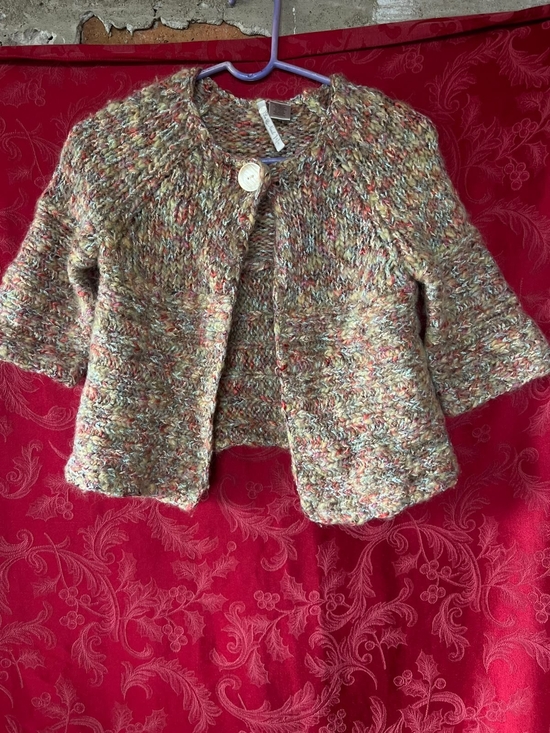 Leo & Nicole Sweaters - Leo & Nicole Wool Blend Chunky Knit Cropped Cardigan Sweater Small
